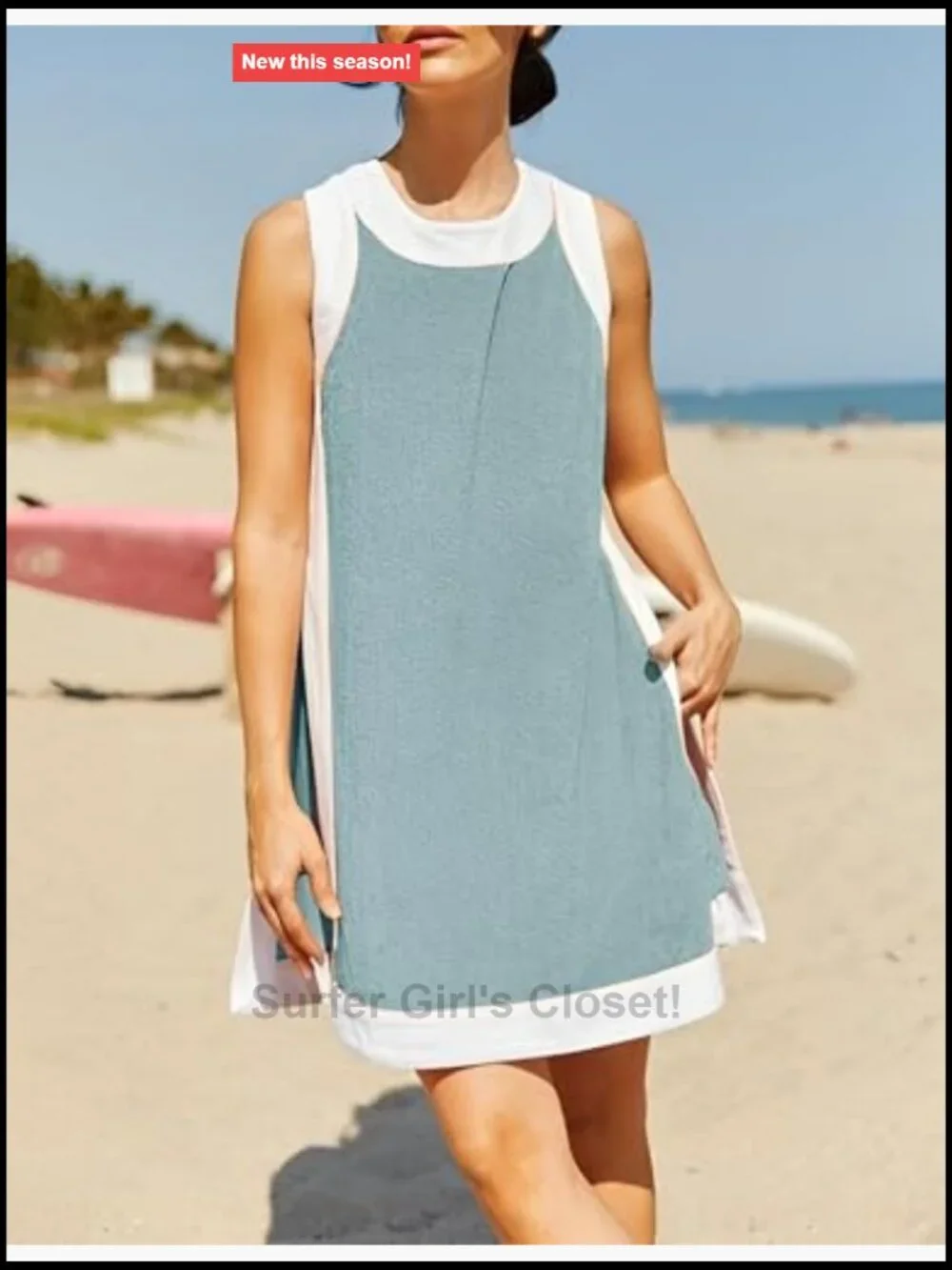 Boho Color Block 2 Piece Sets for Women Sleeveless Crewneck Shorts Set with